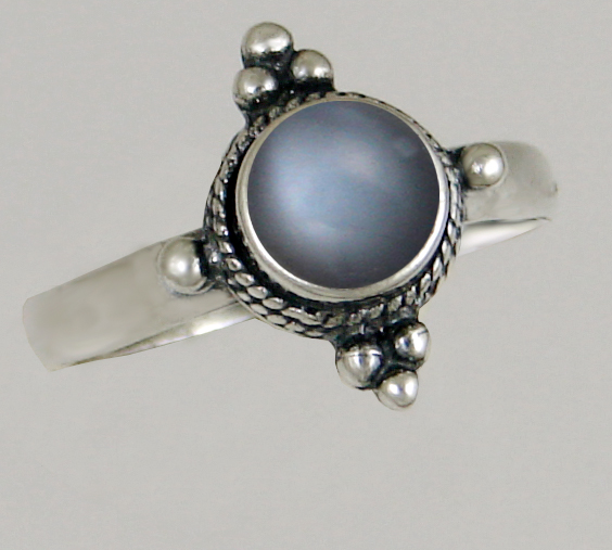 Sterling Silver Gemstone Ring With Grey Moonstone Size 9